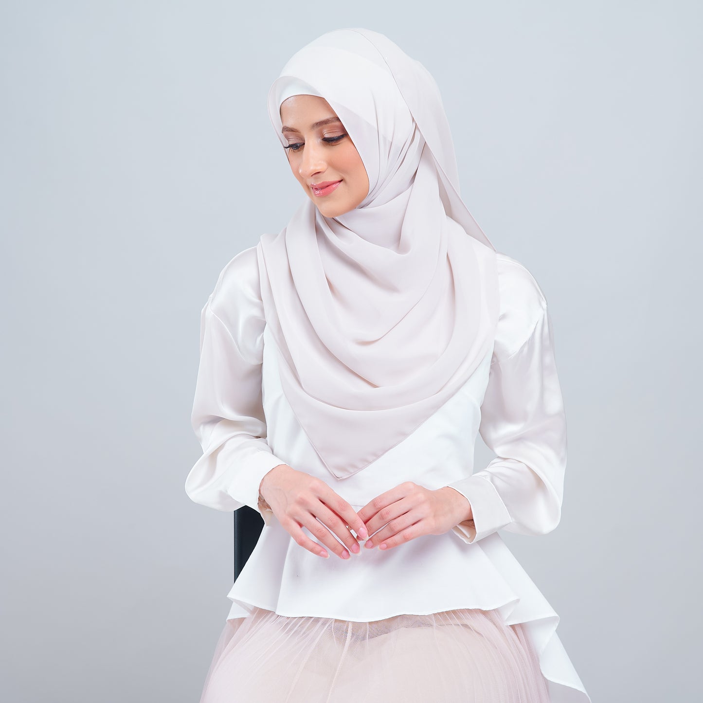 Jasmine Voile Shawl in Parchment Nude