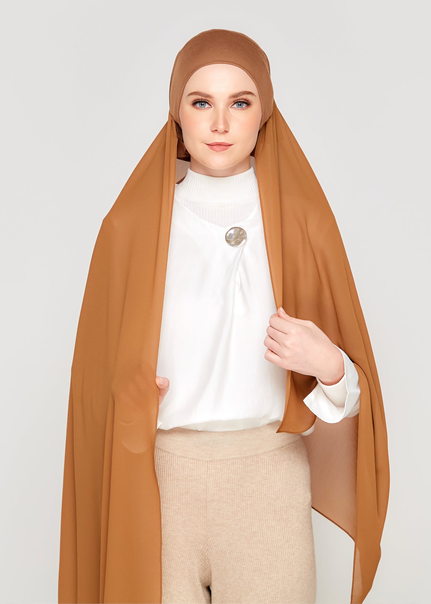 Tie-Back Chiffon Gabana in Bronze