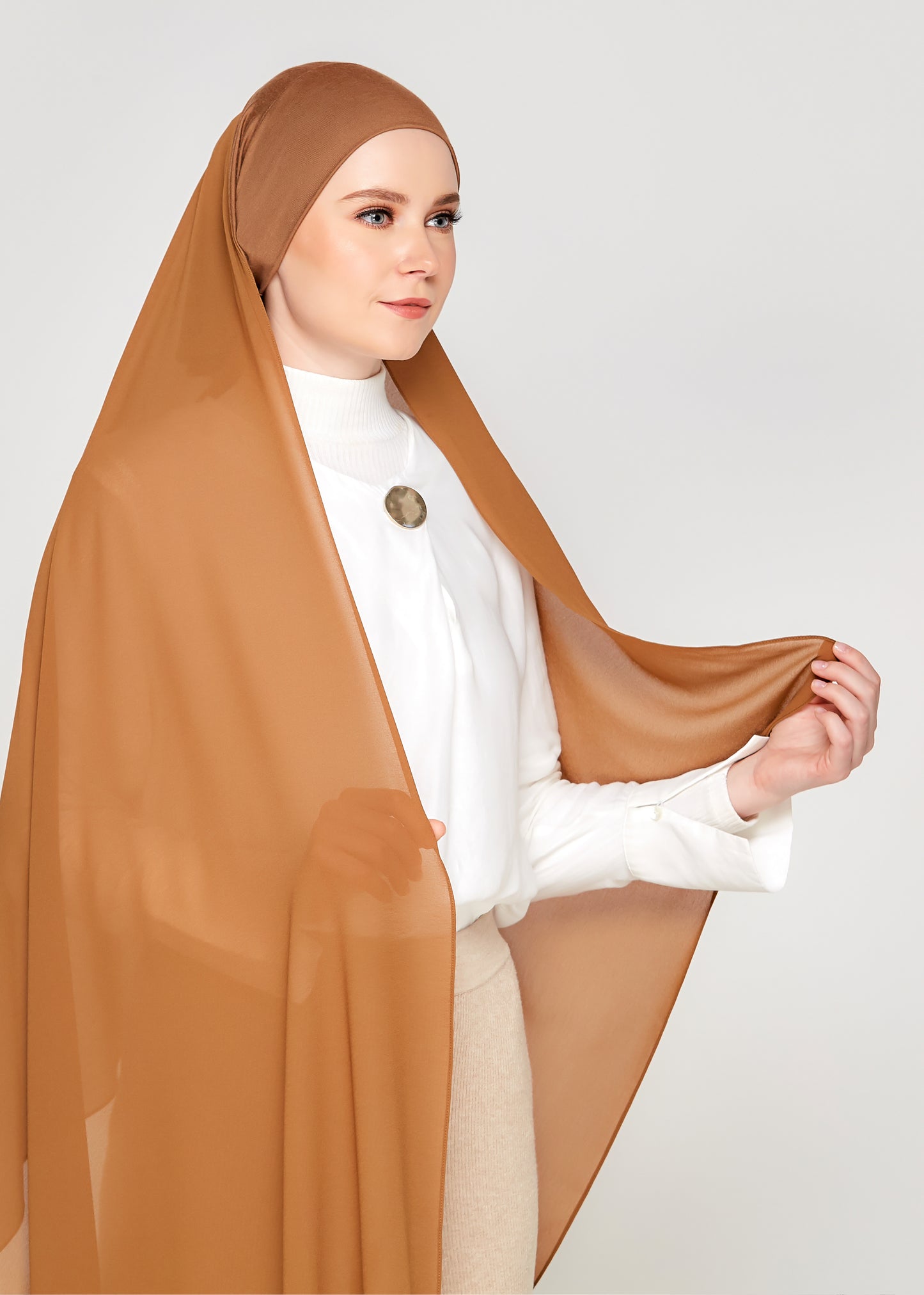 Tie-Back Chiffon Gabana in Bronze