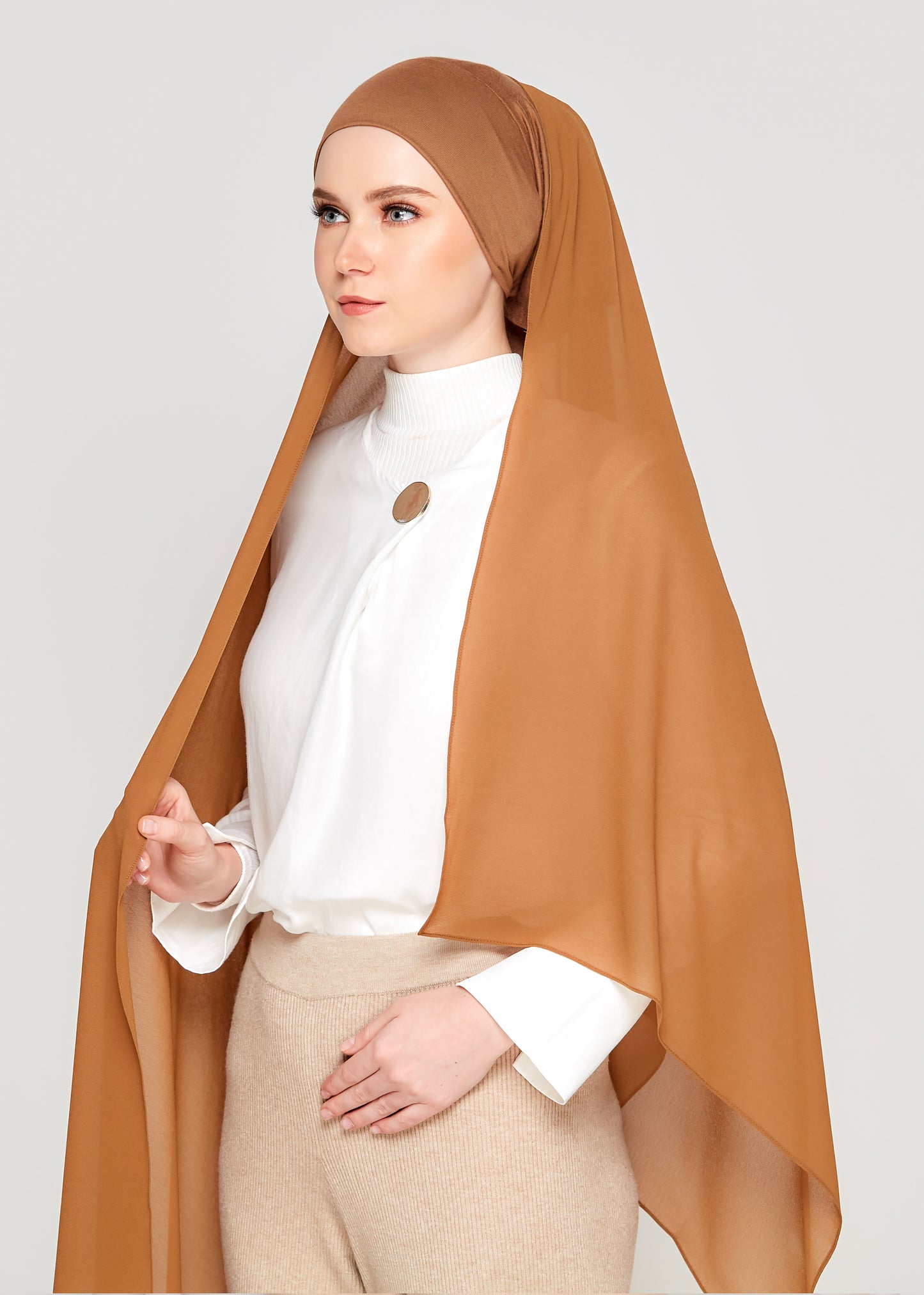 Tie-Back Chiffon Gabana in Bronze