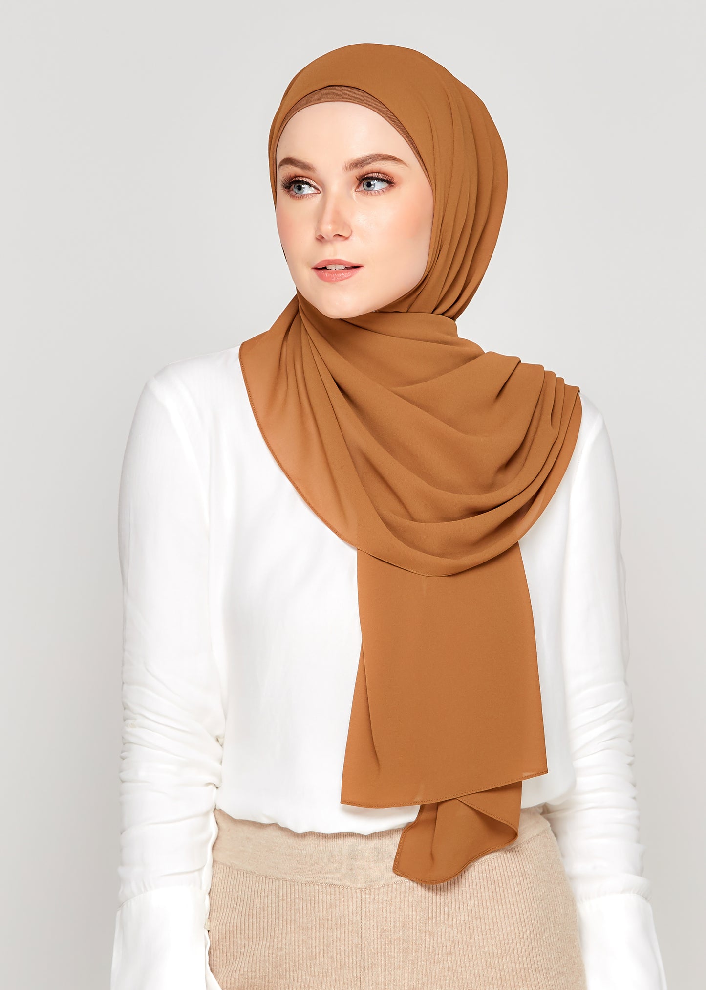 Tie-Back Chiffon Gabana in Bronze