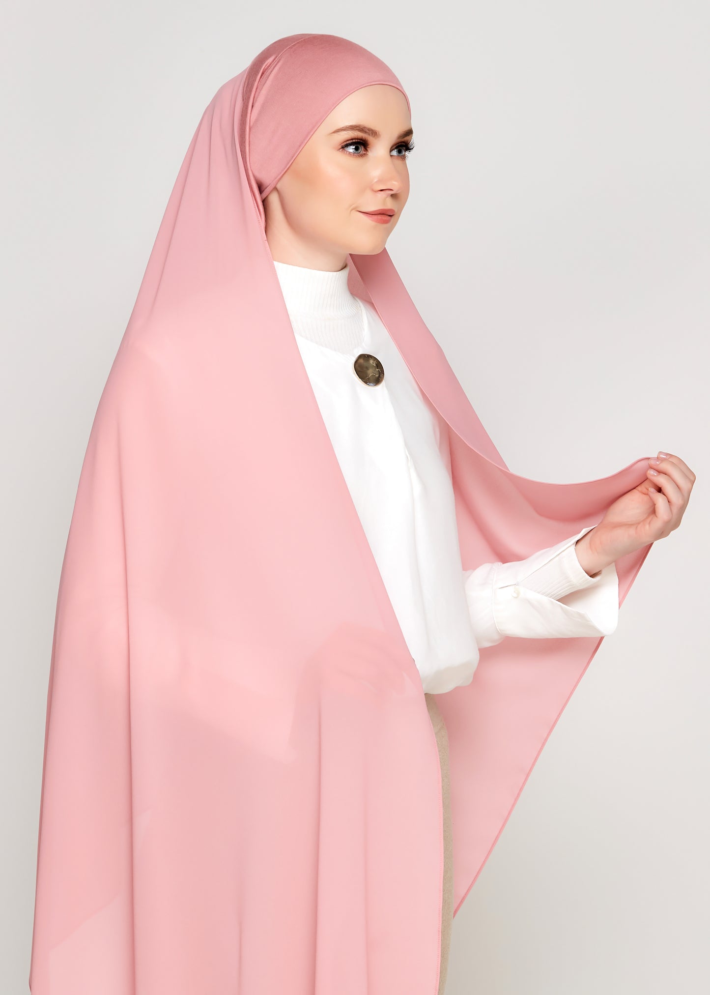 Tie-Back Chiffon Gabana in Bubblegum Pink
