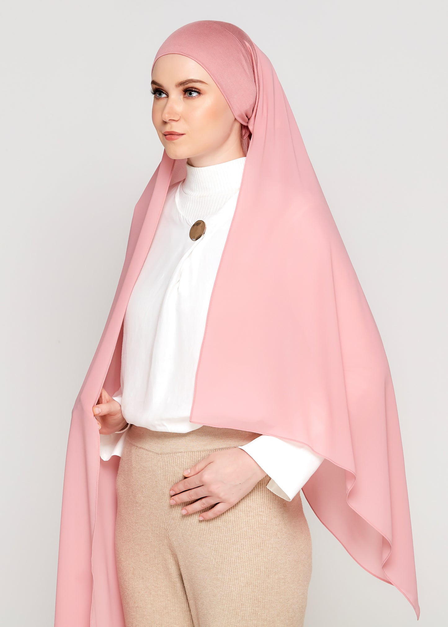 Tie-Back Chiffon Gabana in Bubblegum Pink