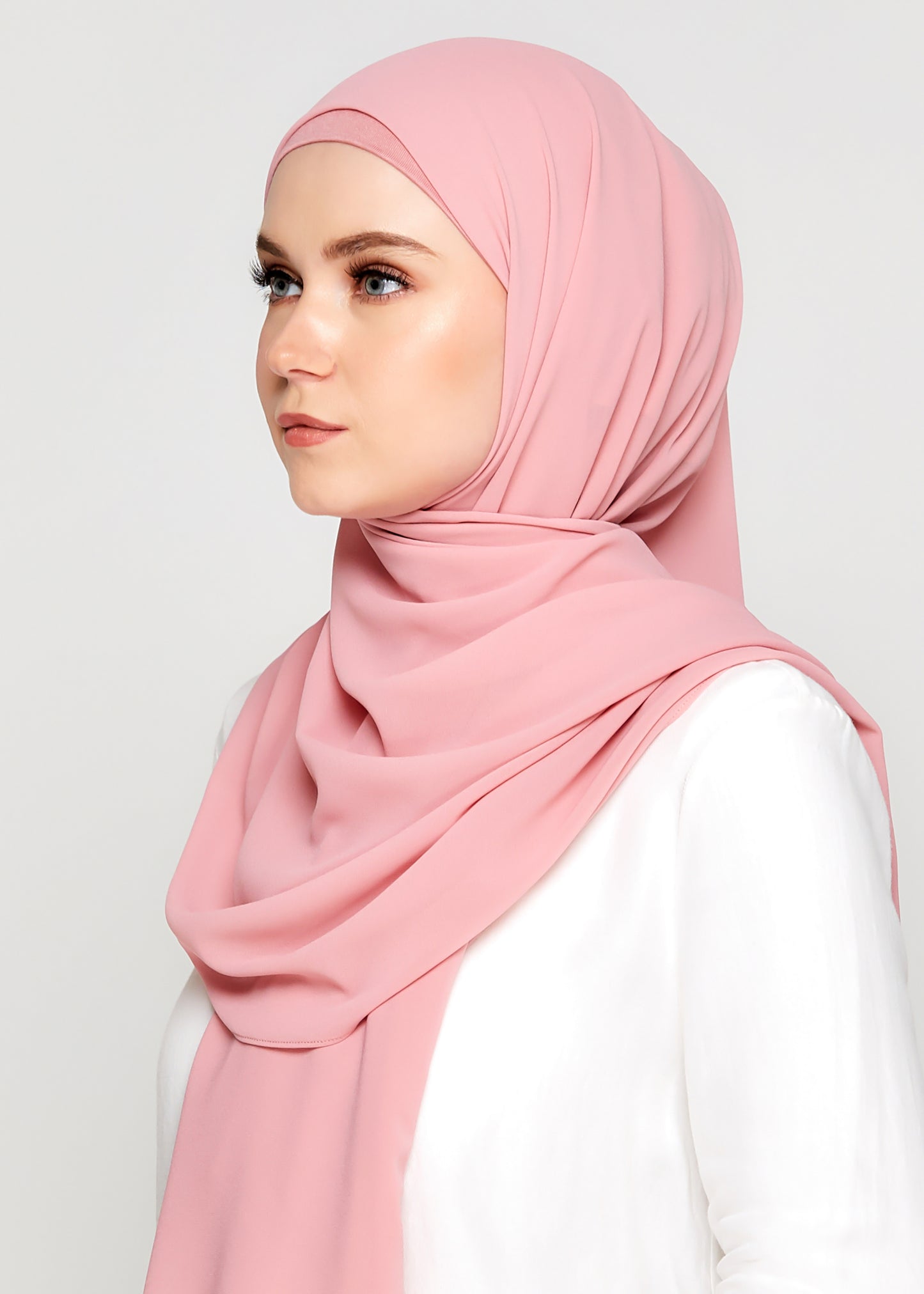 Tie-Back Chiffon Gabana in Bubblegum Pink