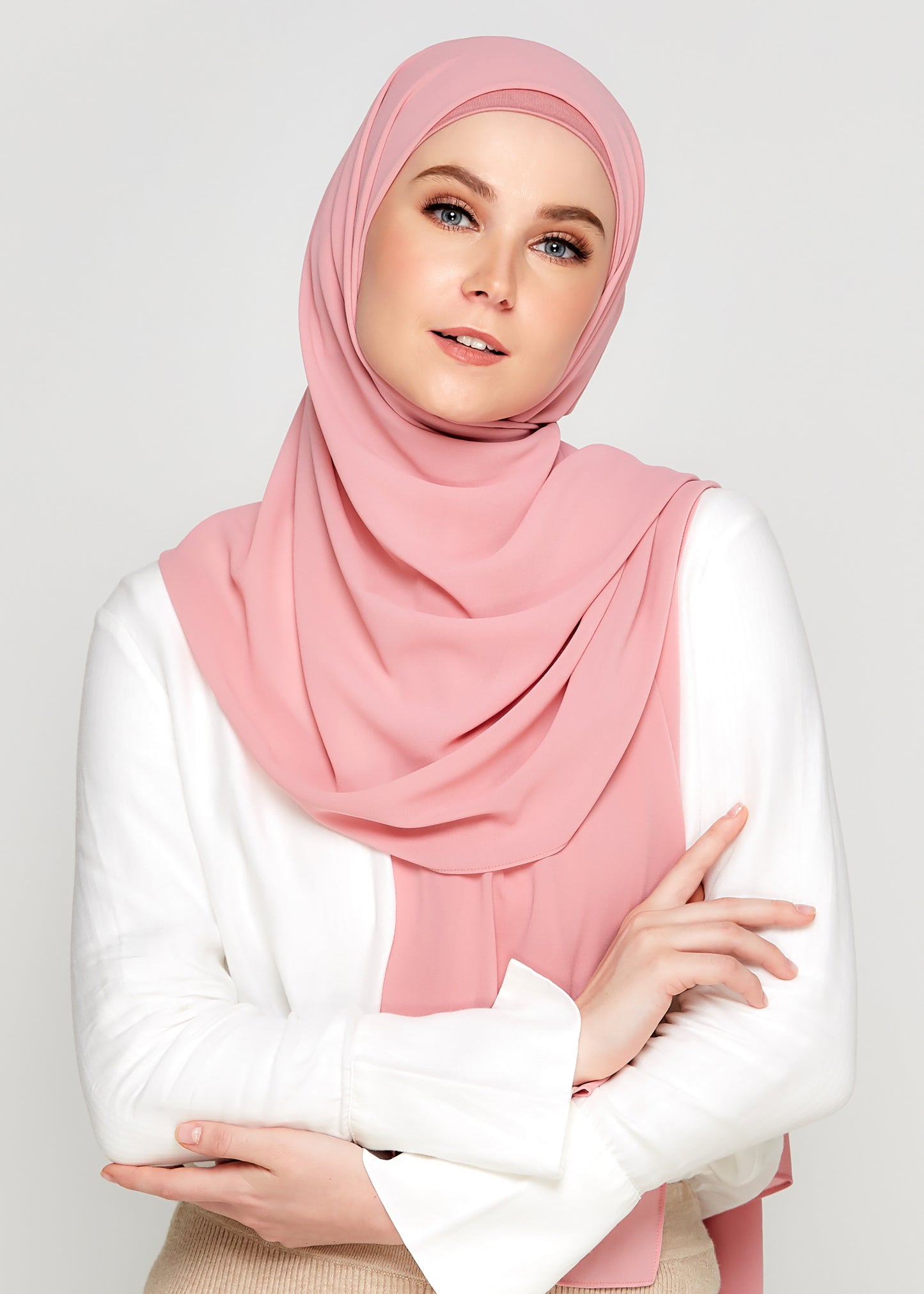 Tie-Back Chiffon Gabana in Bubblegum Pink