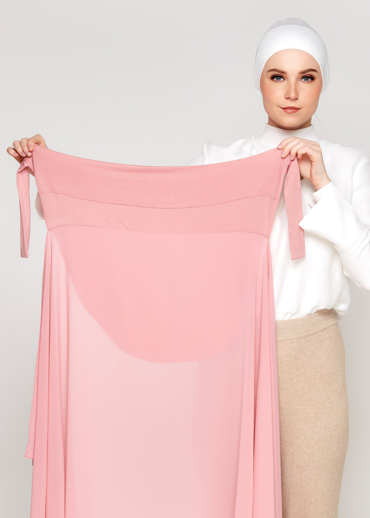 Tie-Back Chiffon Gabana in Bubblegum Pink
