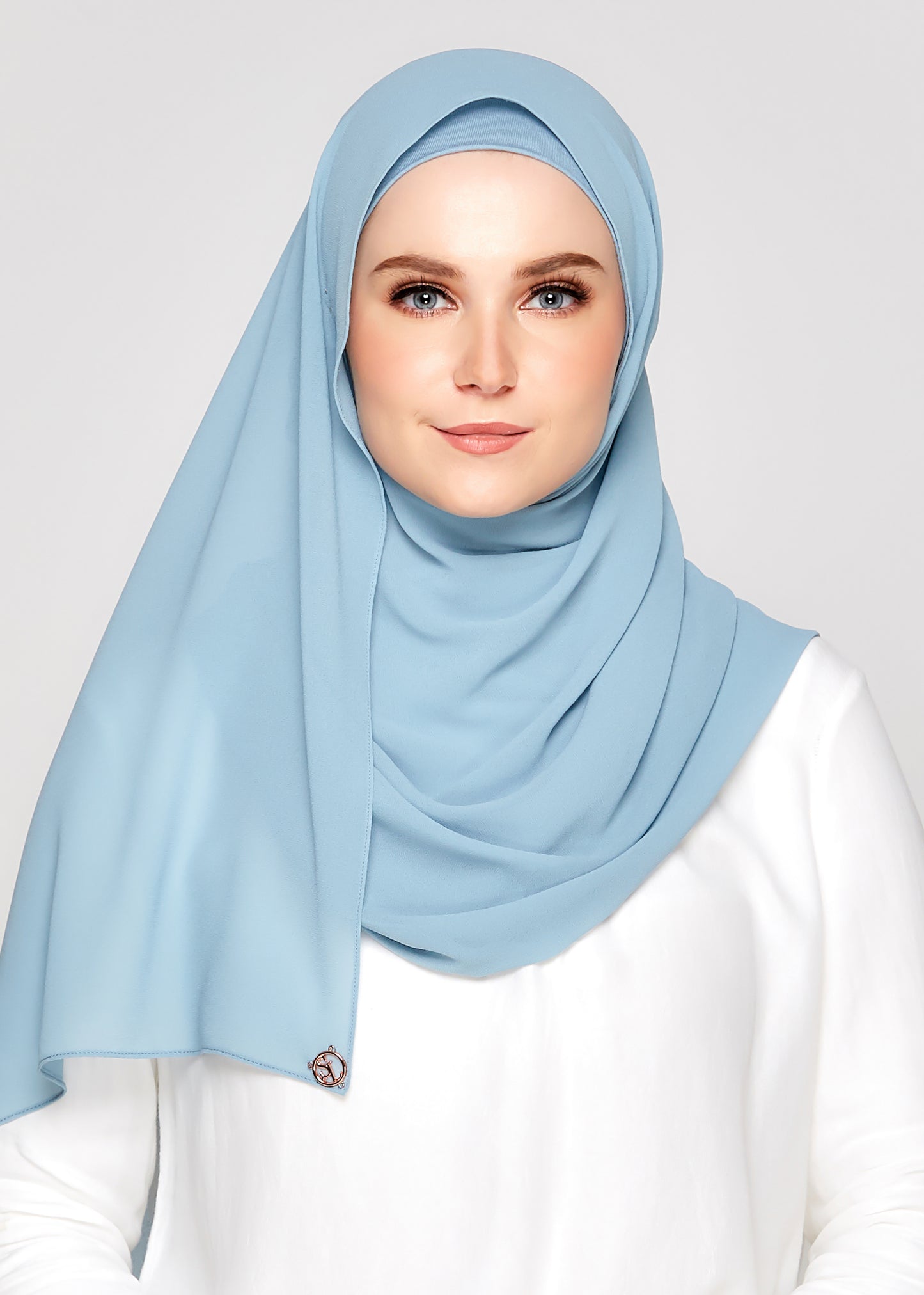 Tie-Back Chiffon Gabana in Maya Blue