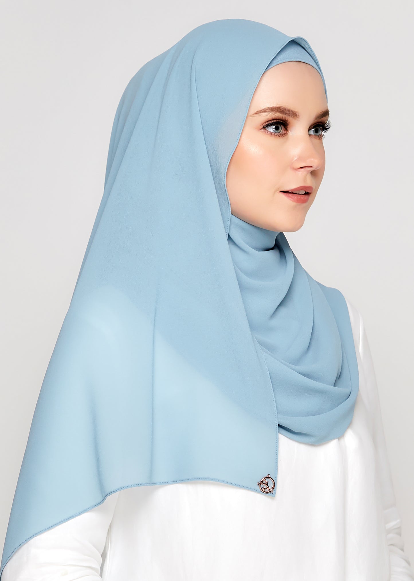 Tie-Back Chiffon Gabana in Maya Blue