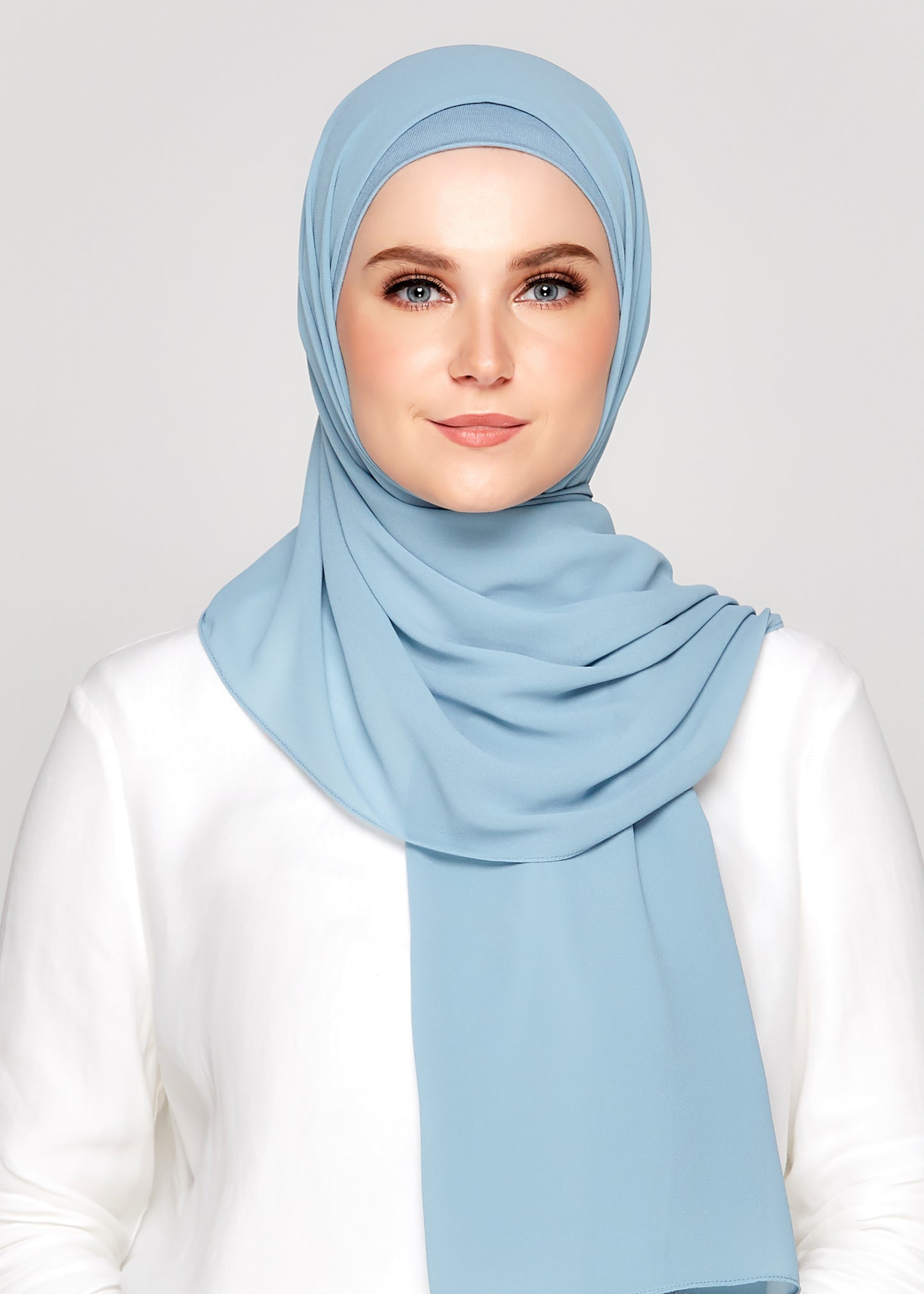 Tie-Back Chiffon Gabana in Maya Blue