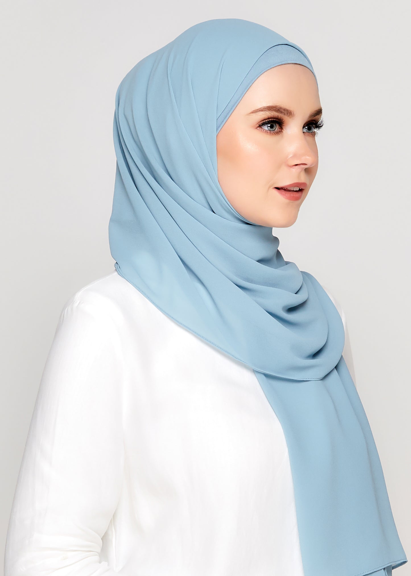 Tie-Back Chiffon Gabana in Maya Blue