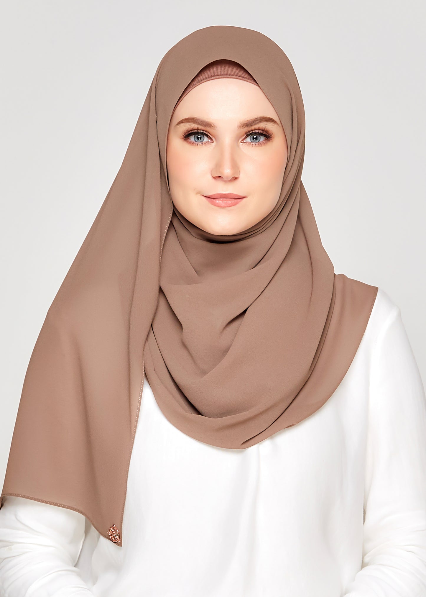 Tie-Back Chiffon Gabana in Mocha Taupe