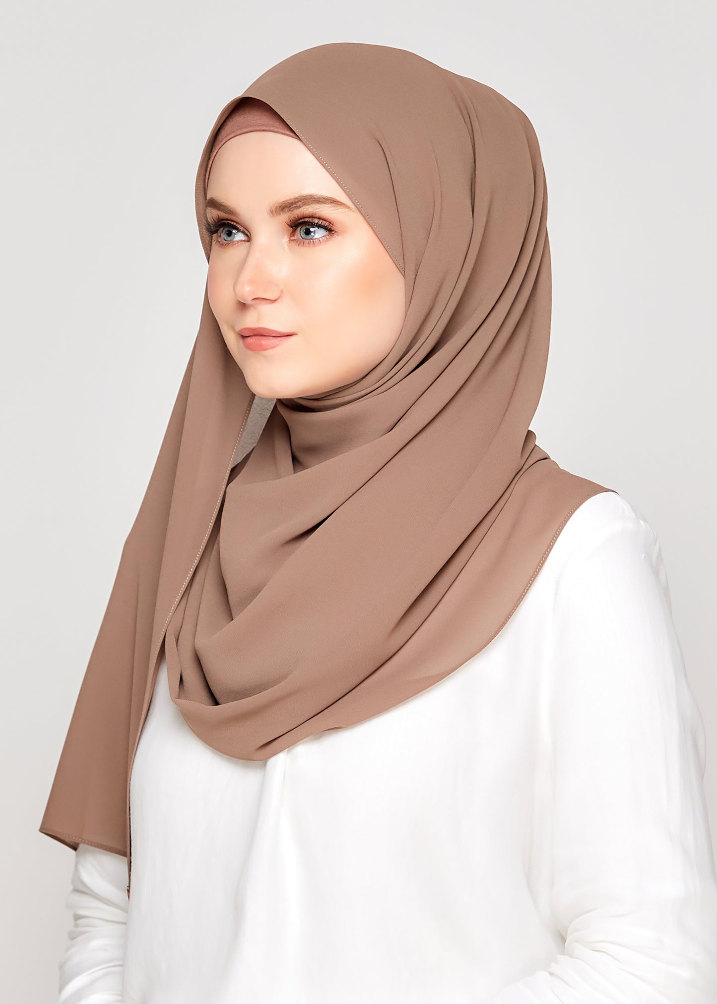 Tie-Back Chiffon Gabana in Mocha Taupe
