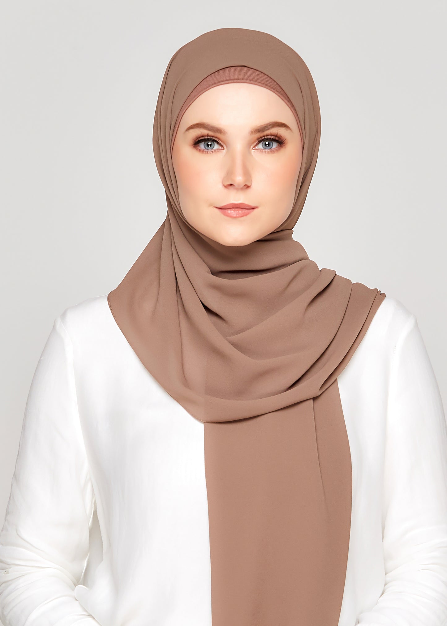 Tie-Back Chiffon Gabana in Mocha Taupe