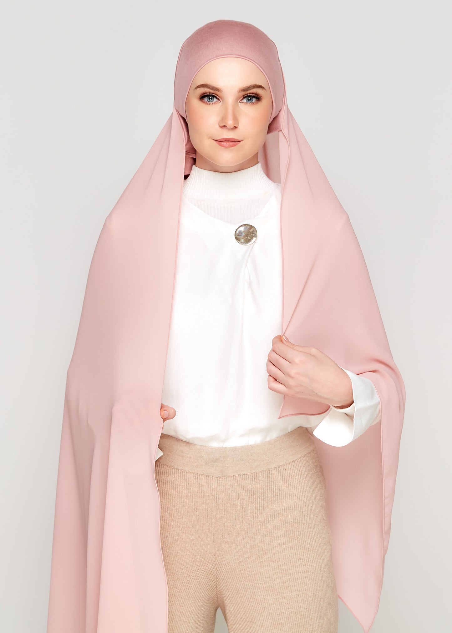 Tie-Back Chiffon Gabana in Peony Pink