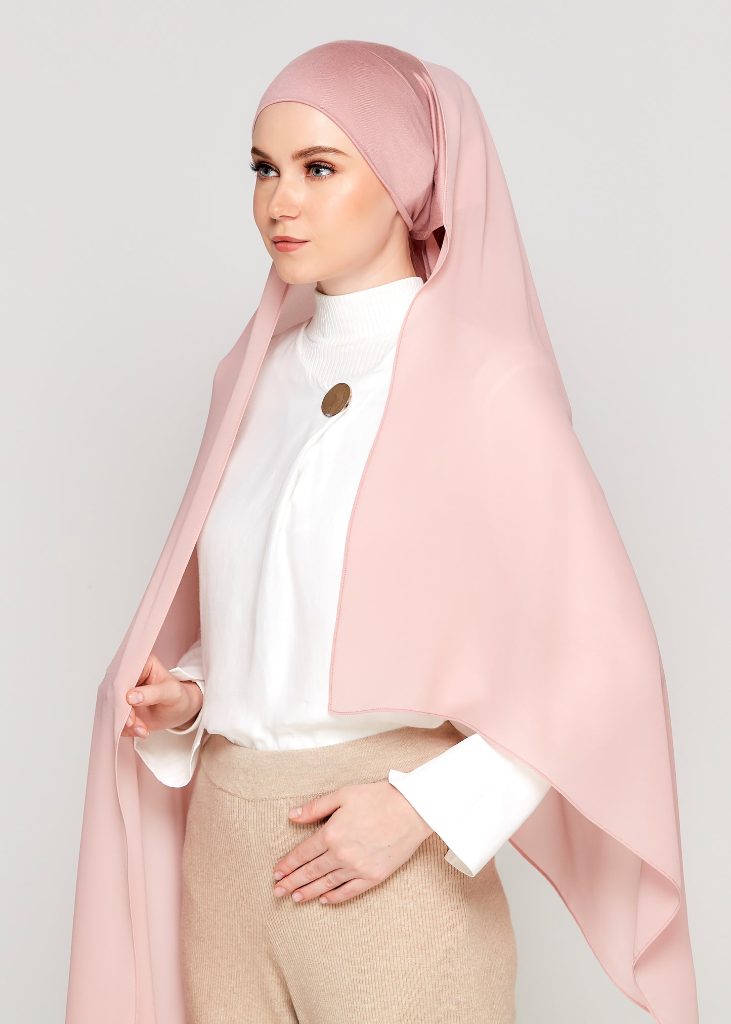 Tie-Back Chiffon Gabana in Peony Pink