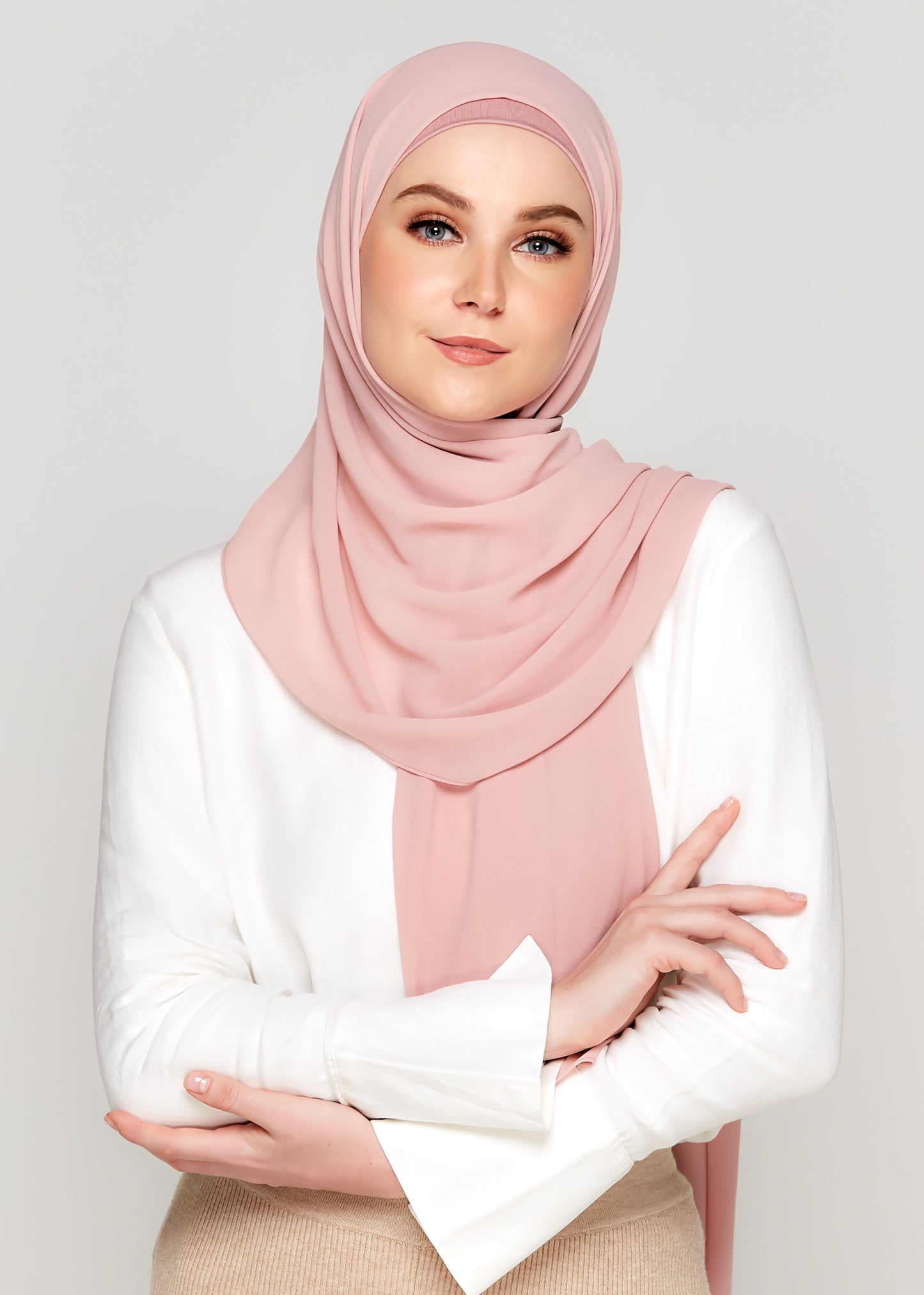 Tie-Back Chiffon Gabana in Peony Pink