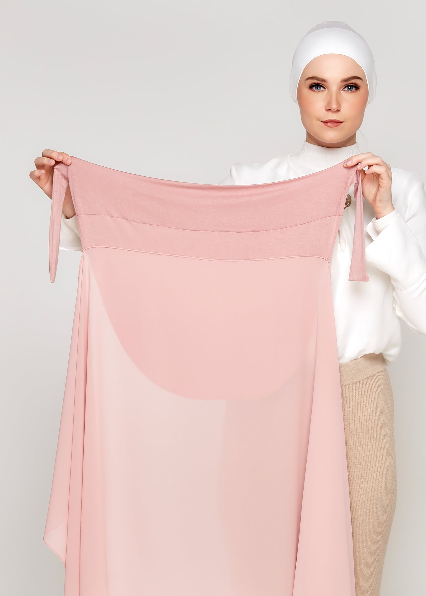 Tie-Back Chiffon Gabana in Peony Pink