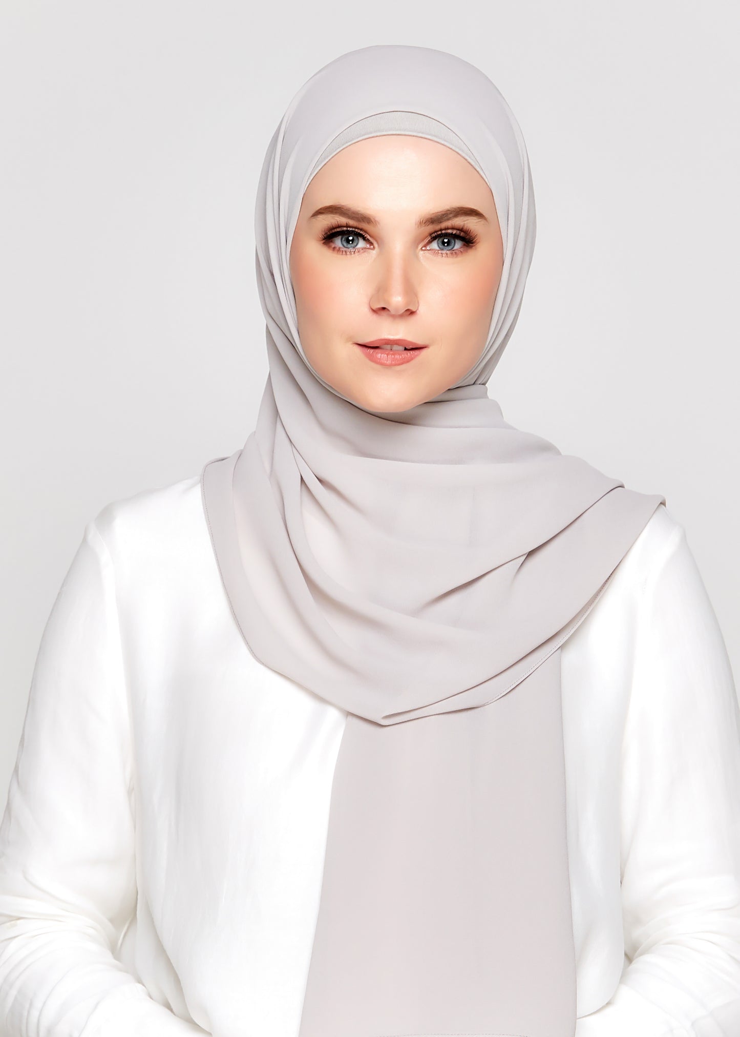 Tie-Back Chiffon Gabana in Platinum Grey