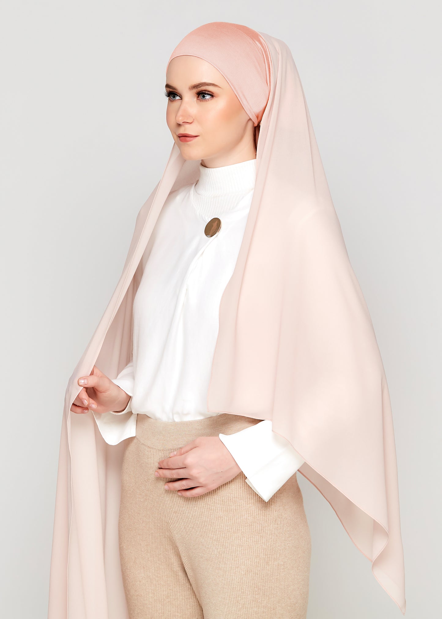 Tie-Back Chiffon Gabana in Rose Quartz
