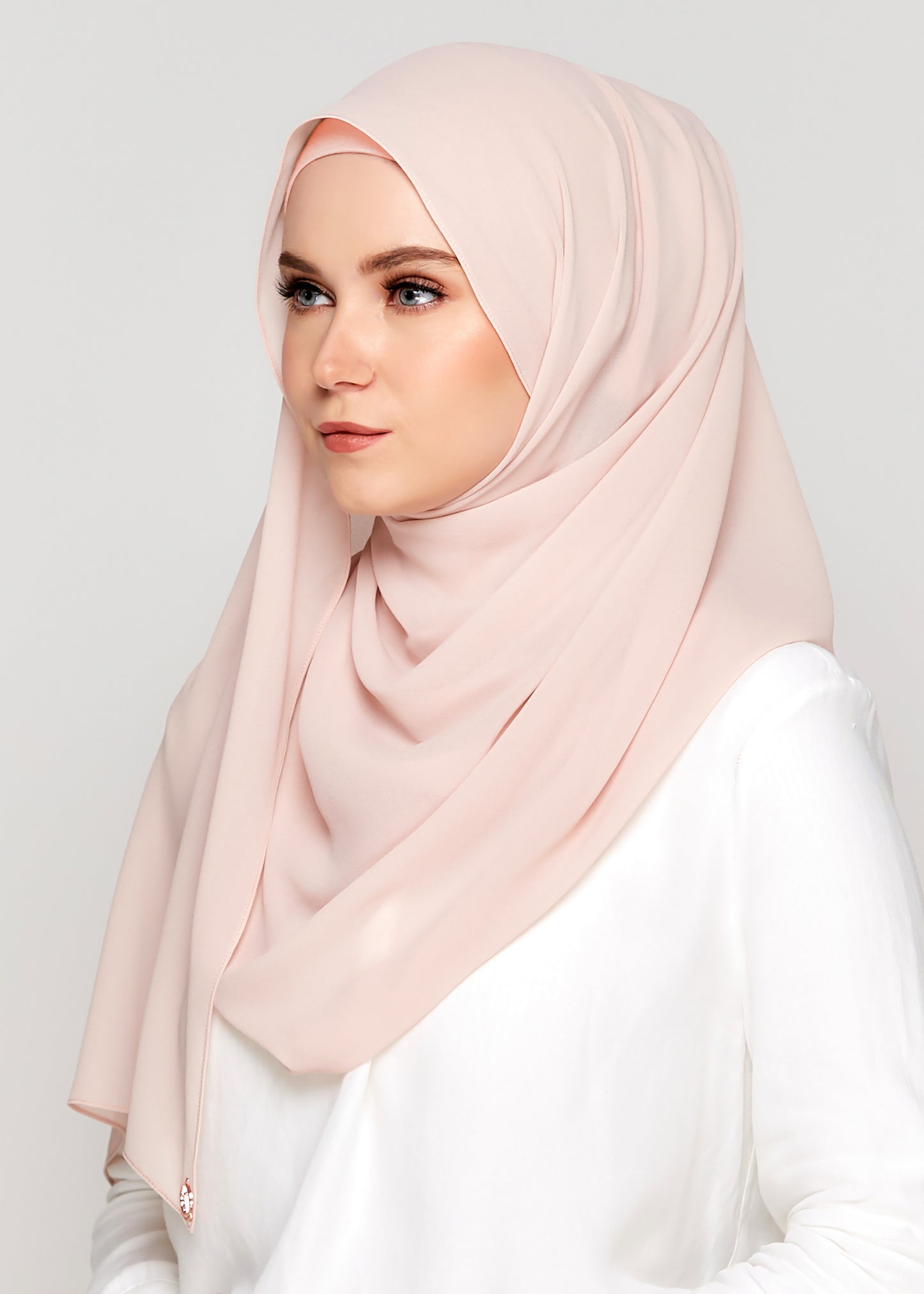 Tie-Back Chiffon Gabana in Rose Quartz