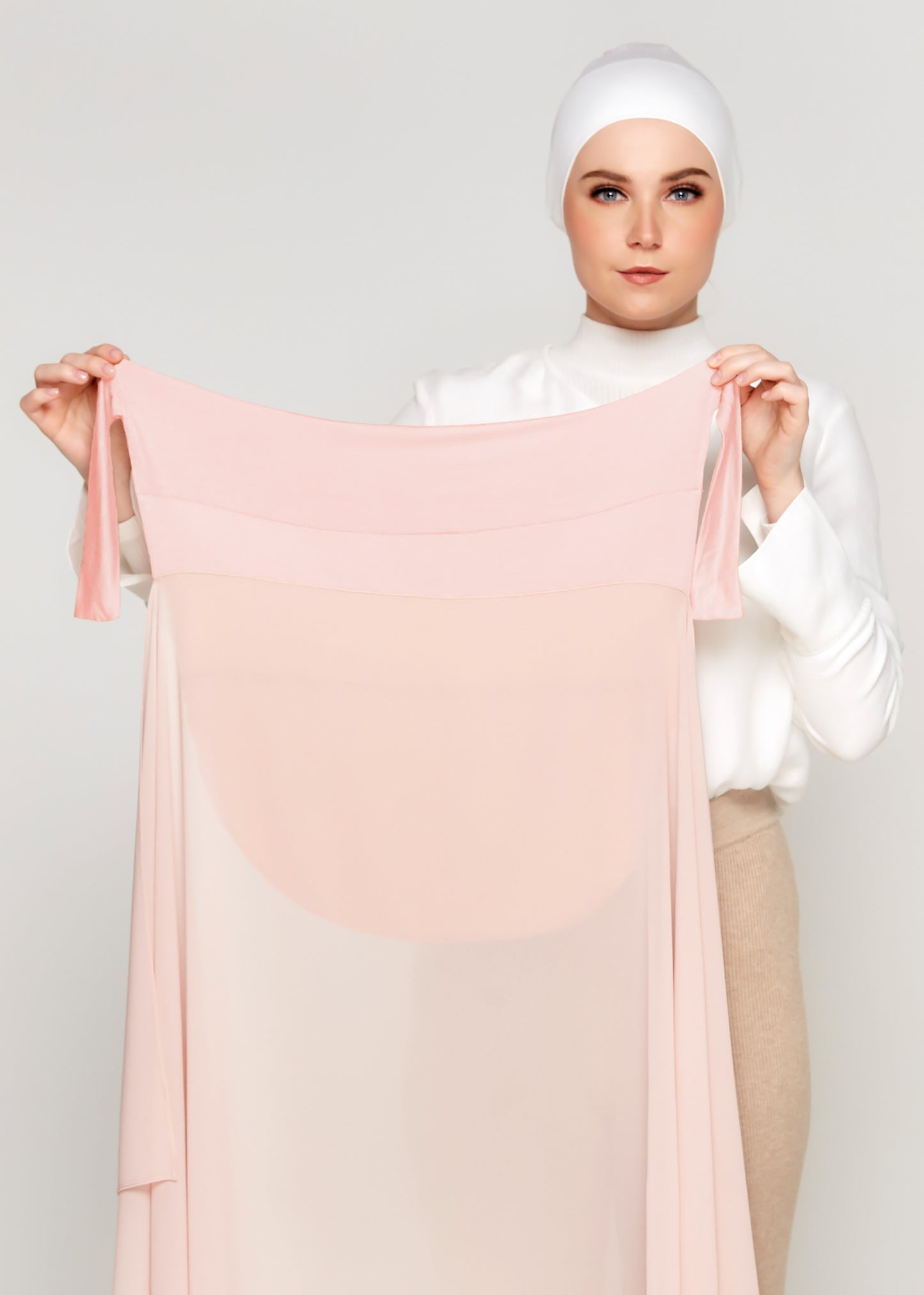 Tie-Back Chiffon Gabana in Rose Quartz