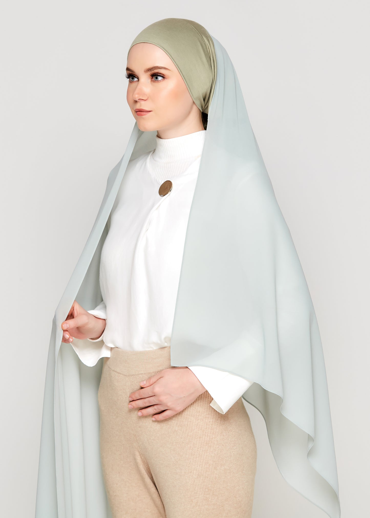 Tie-Back Chiffon Gabana in Seagrass