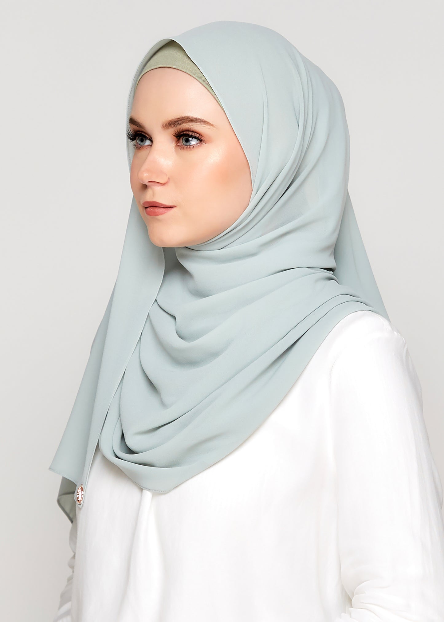 Tie-Back Chiffon Gabana in Seagrass