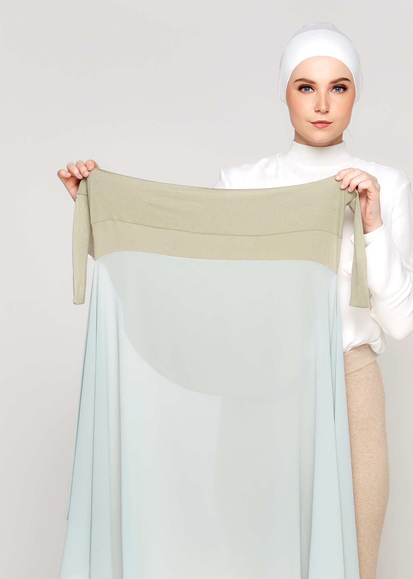 Tie-Back Chiffon Gabana in Seagrass
