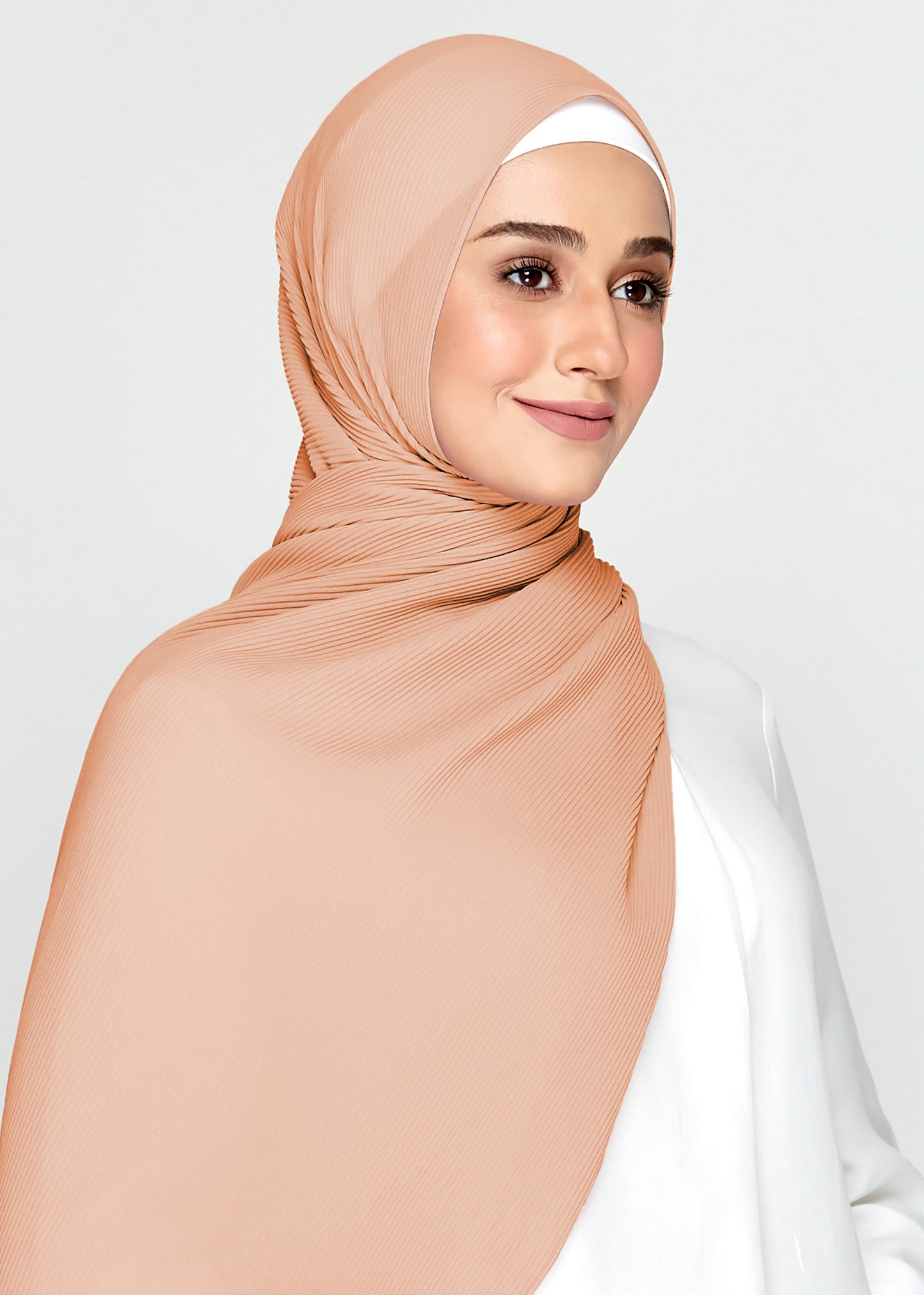 SL MINI PLEATS in Peach Brick
