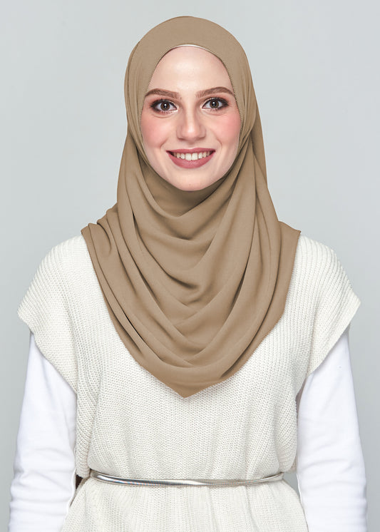 Premium Chiffon in Biscoff (Eyelash Hem)