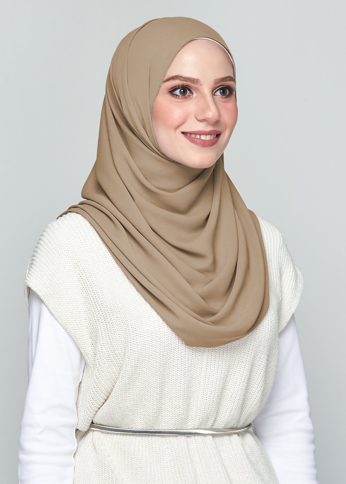 Premium Chiffon in Biscoff (Eyelash Hem)