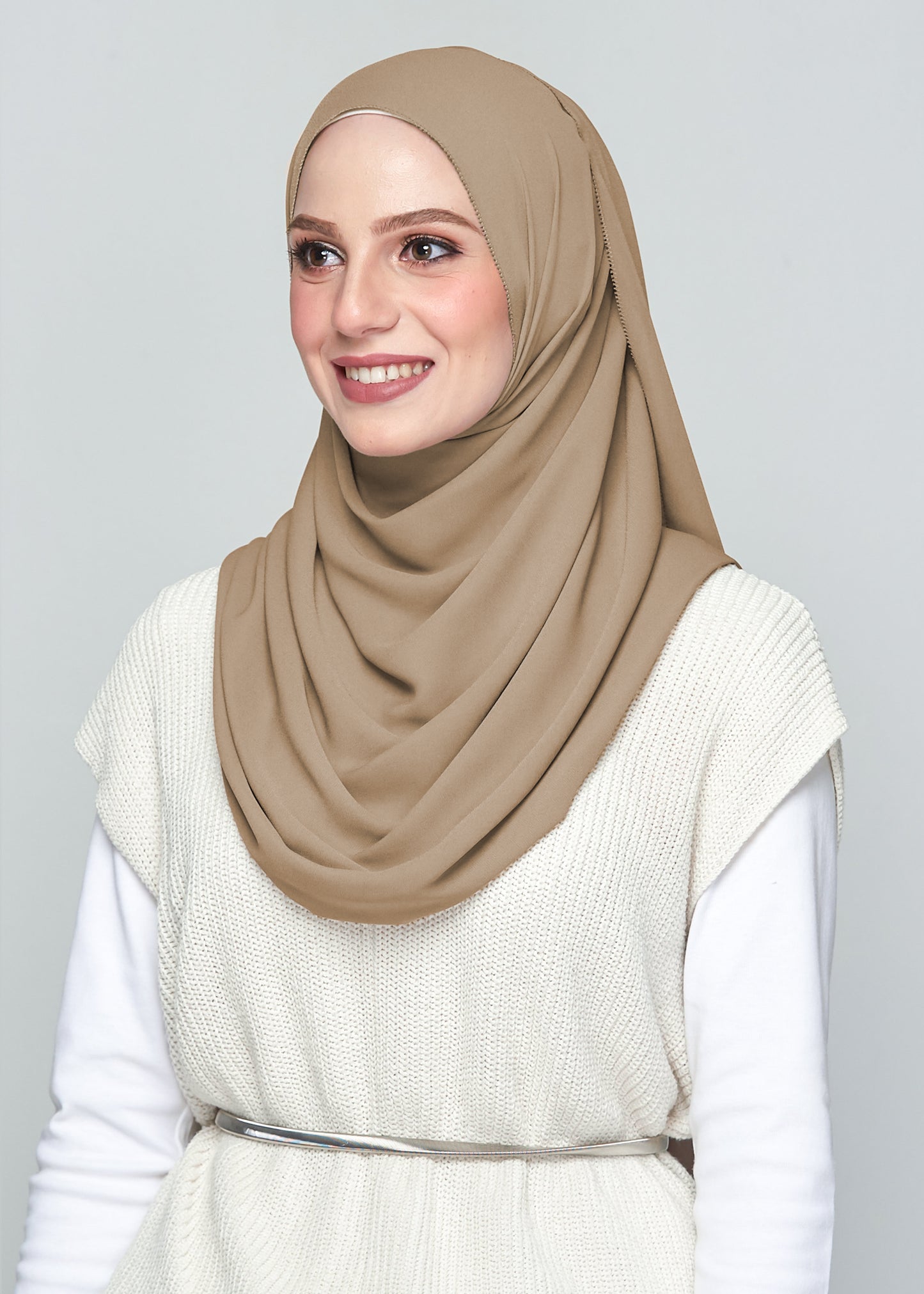 Premium Chiffon in Biscoff (Eyelash Hem)