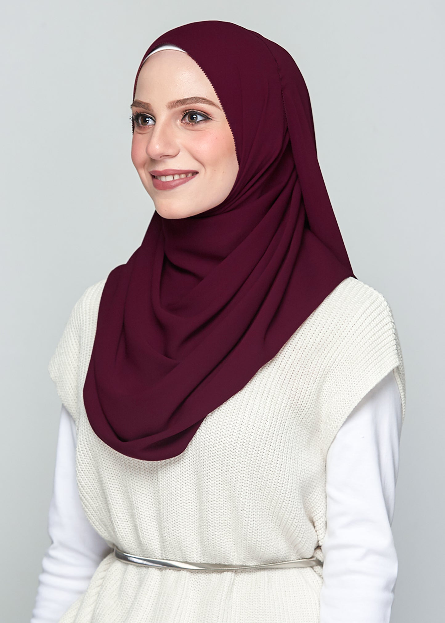 Premium Chiffon in Mulberry (Eyelash Hem)
