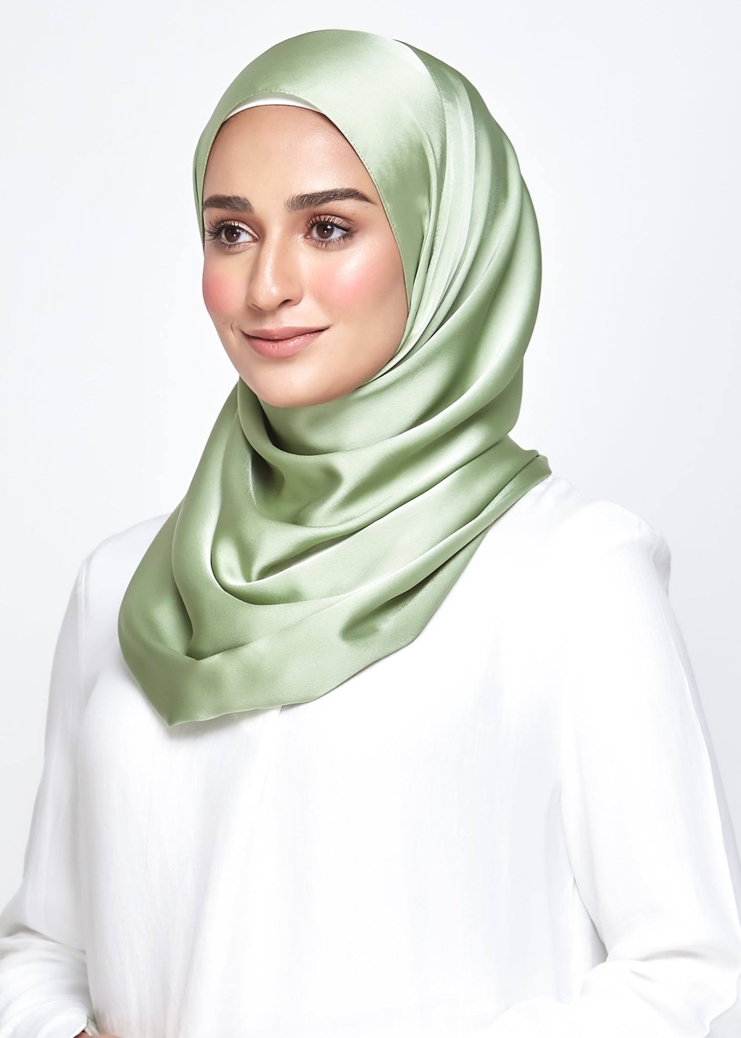 Satin Diamond in Soft Lime Green