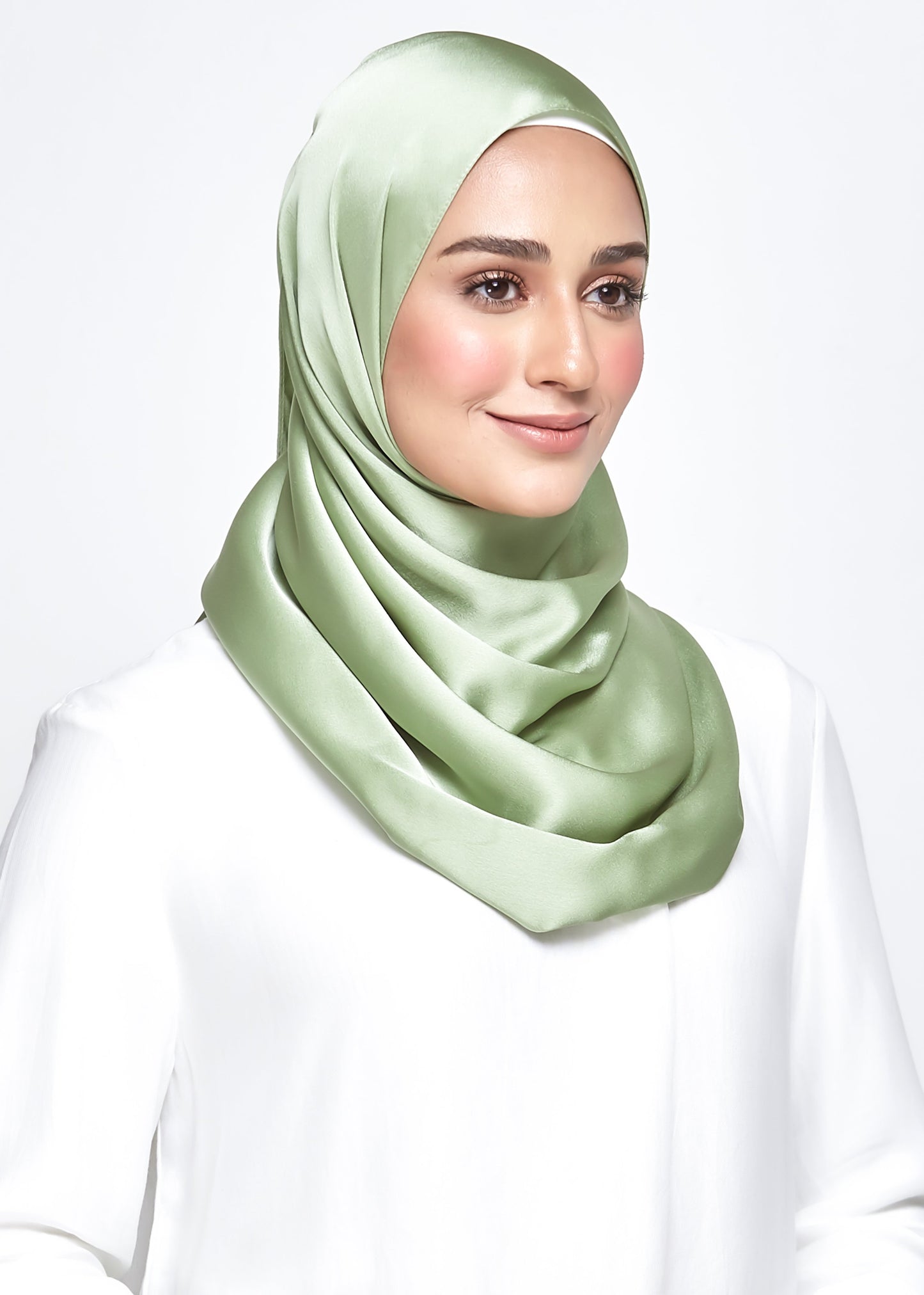 Satin Diamond in Soft Lime Green