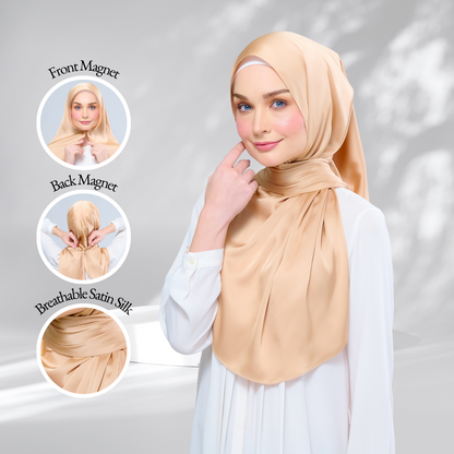 [As-Is] Instant Tag n' Go Shawl l Satin Silk in Gold