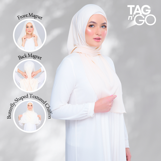 Instant Tag & Go | Textured Chiffon in Beige