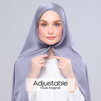 [As-Is] Instant Tag n' Go Shawl l Satin Silk in Titanium Grey