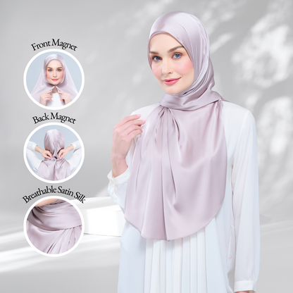 [As-Is] Instant Tag n' Go Shawl l Satin Silk in Cool Taupe