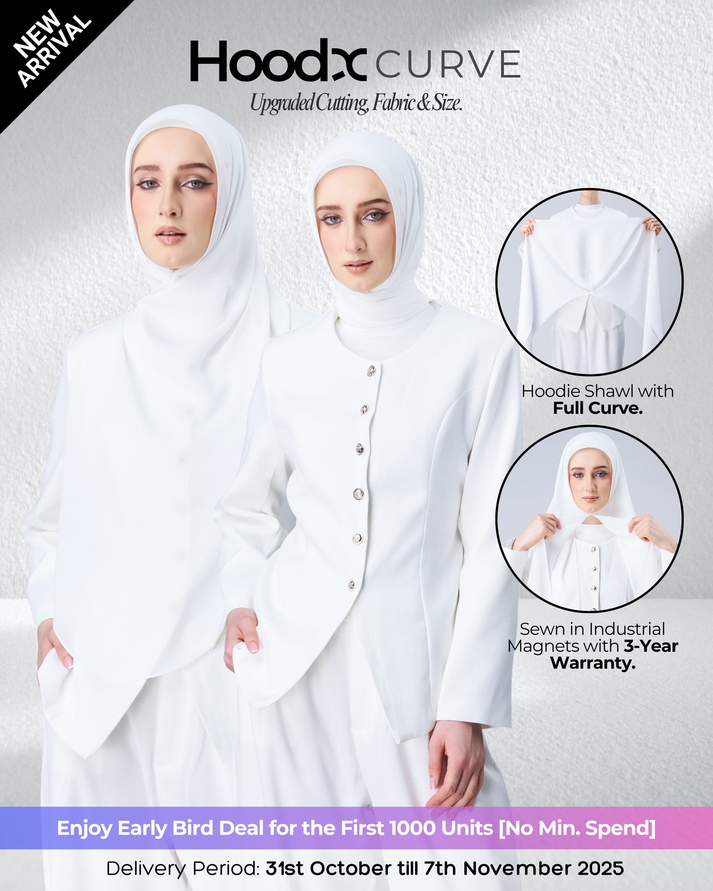 [★New] HoodX Curve in Pearl White