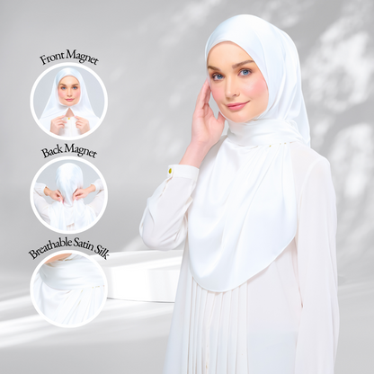 [As-Is] Instant Tag n' Go Shawl l Satin Silk in Bridal White