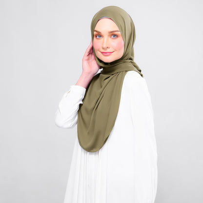 [As-Is] Instant Tag n' Go Shawl l Chiffon Silk in Olive