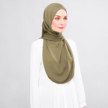[As-Is] Instant Tag n' Go Shawl l Chiffon Silk in Olive