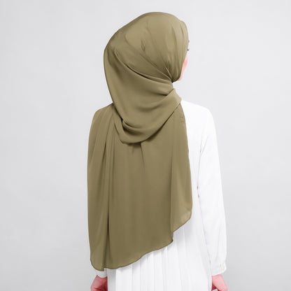[As-Is] Instant Tag n' Go Shawl l Chiffon Silk in Olive