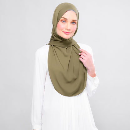 [As-Is] Instant Tag n' Go Shawl l Chiffon Silk in Olive