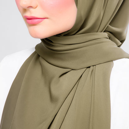 [As-Is] Instant Tag n' Go Shawl l Chiffon Silk in Olive