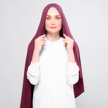 [As-Is] Instant Tag n' Go Shawl l Chiffon Silk in Crimson