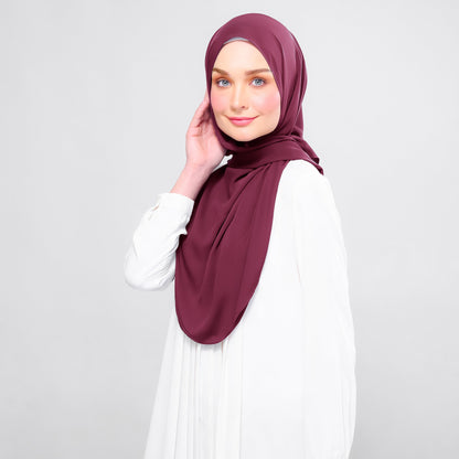 [As-Is] Instant Tag n' Go Shawl l Chiffon Silk in Crimson