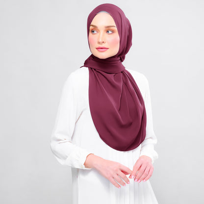 [As-Is] Instant Tag n' Go Shawl l Chiffon Silk in Crimson