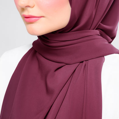 [As-Is] Instant Tag n' Go Shawl l Chiffon Silk in Crimson